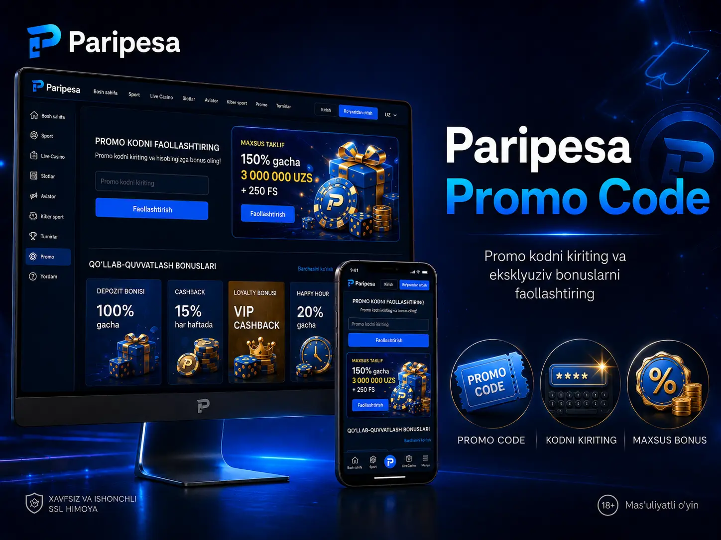 Paripesa Promo Code Va Bonusni Faollashtirish