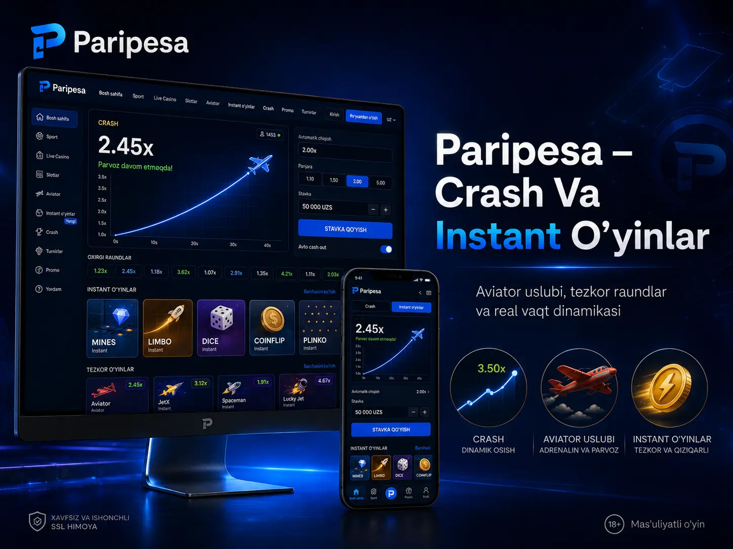 Crash Va Instant O'yinlar